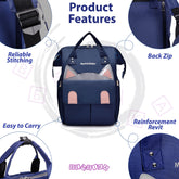 Easy to Carry Diaper Bag for Mother (Kitten Blue)